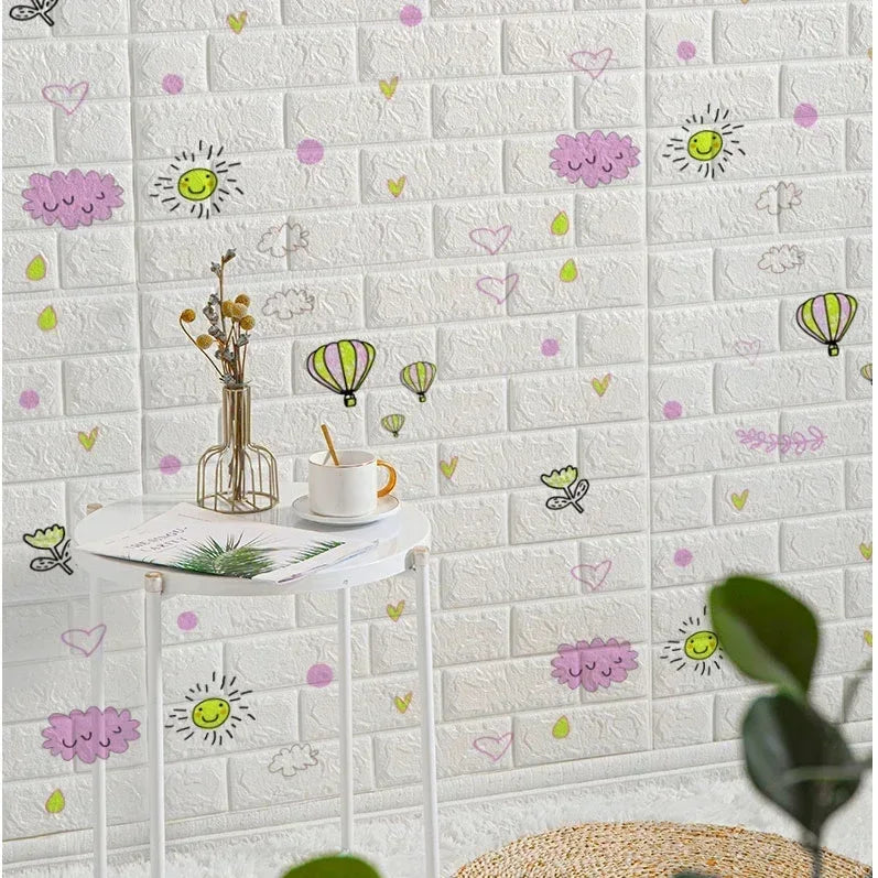 3D self- adhesive brick wallpaper- waterproof foam wall sticker