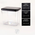 Laundry detergent pod storage container with pop- up lid - black