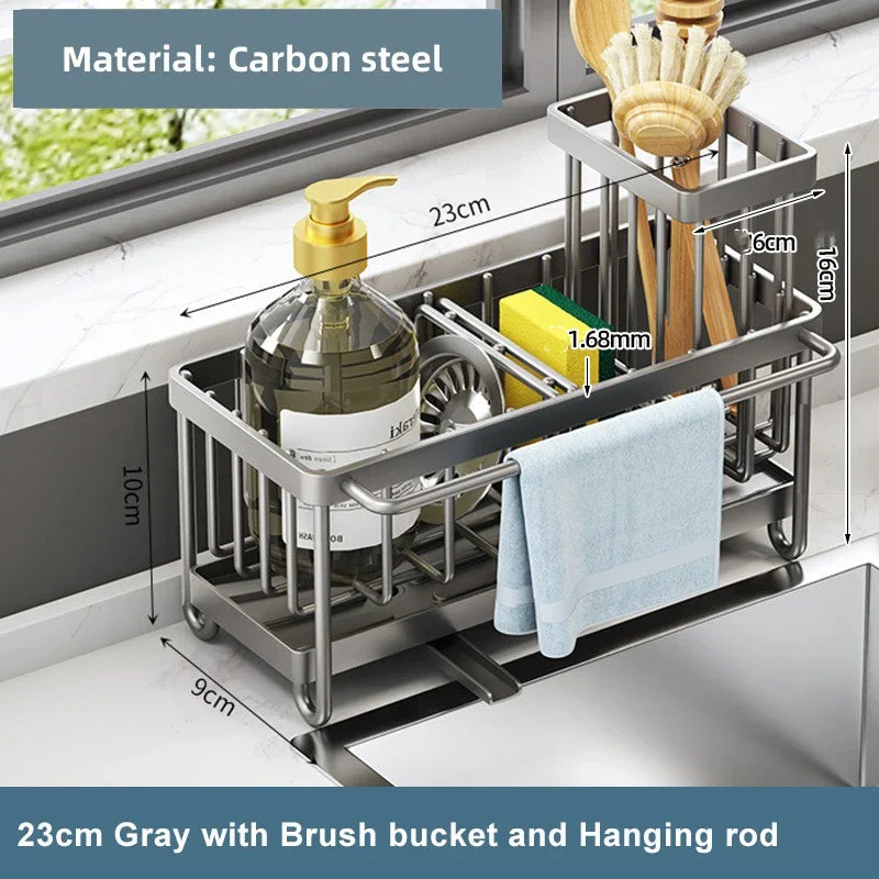 Multi-functional sink caddy- Sponge & soap storage rack