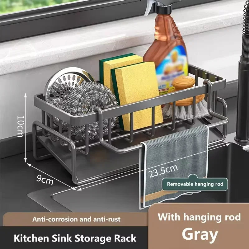 Multi-functional sink caddy- Sponge & soap storage rack